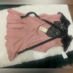 Arden B top with black lace and tag